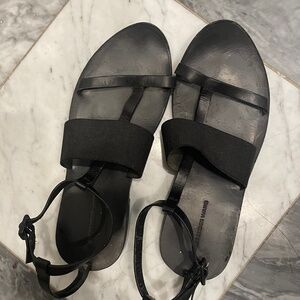 Alexander Wang black T-strap ankle sandals